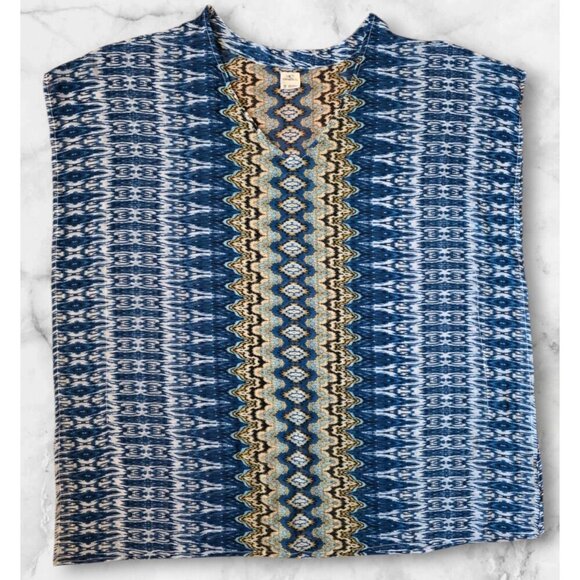 O'Neill Womens Swim Cover Up Sz M Blue Multi Bali Print Sheer Boho‎ - Picture 2 of 12
